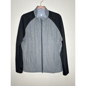 Johnnie-O STINGER Jacket Mens Size Large Gray Black Full Zip Thermotech Sleeves